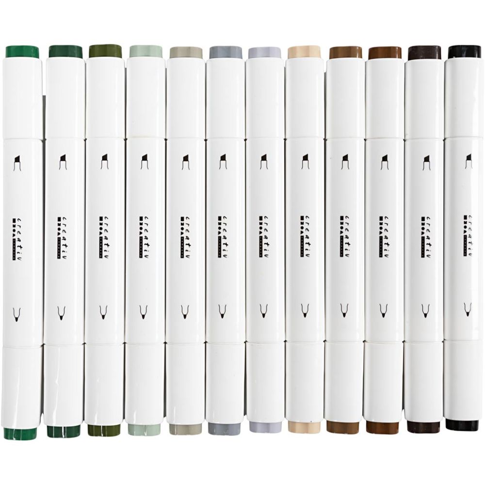 Illustration Markers - Nature Colours 1+8 mm (12 Pack)