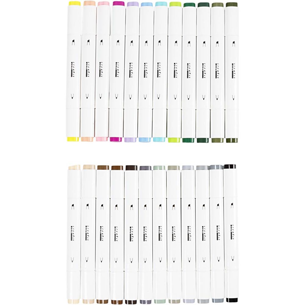 Illustration Markers - Pastel Colours 1+8 mm (24 Pack)
