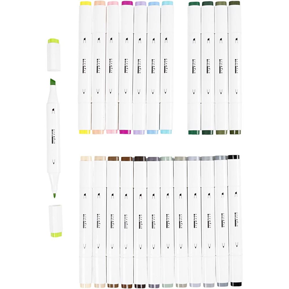 Illustration Markers - Pastel Colours 1+8 mm (24 Pack)