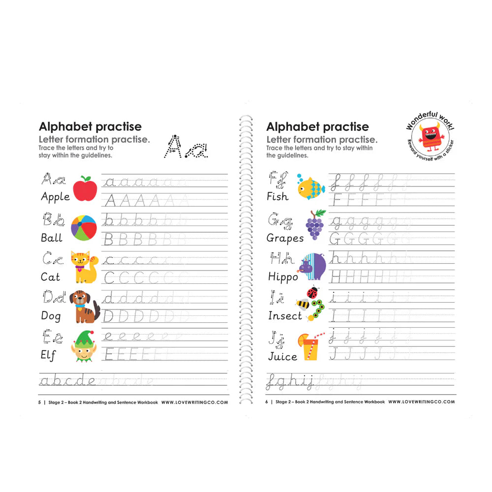 Cursive Handwriting & Alphabet Practice Stage 2 Book 2: Ages 6-9
