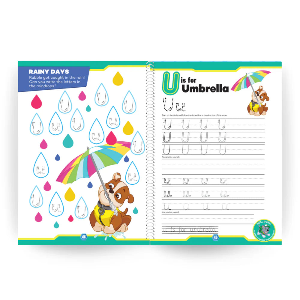 Paw Patrol Handwriting & Alphabet Practice Book Ages 3-5