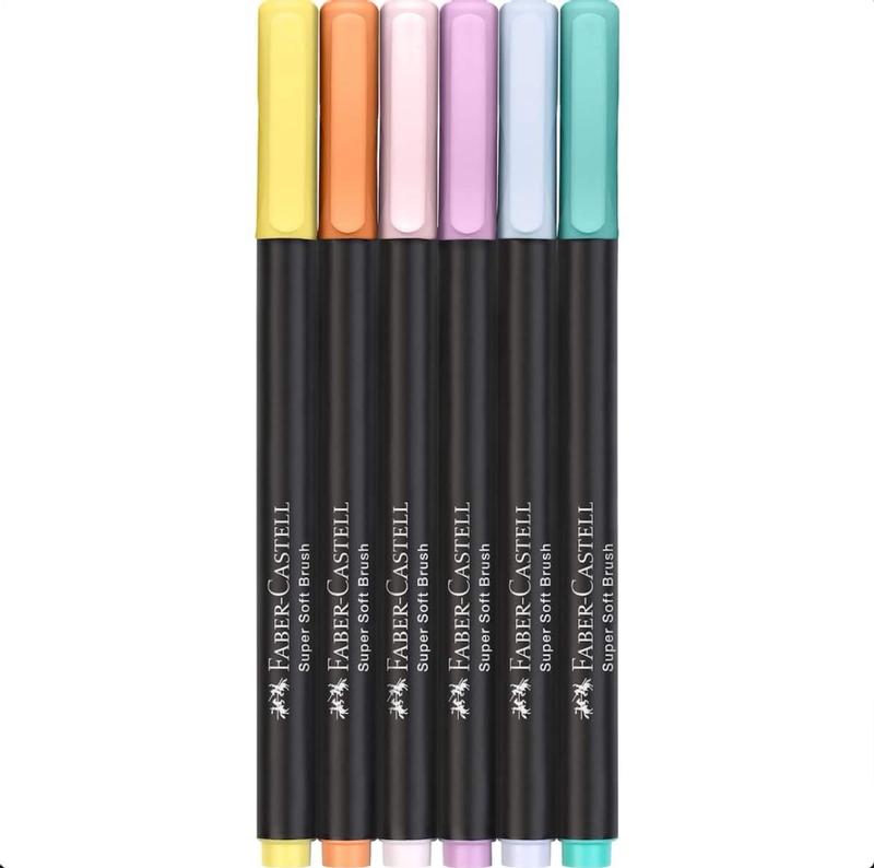 Faber Castell Black Edition Brush Pens - Pastel (Pack of 6)