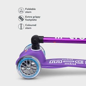 Mini Micro Scooter Foldable Deluxe: Purple