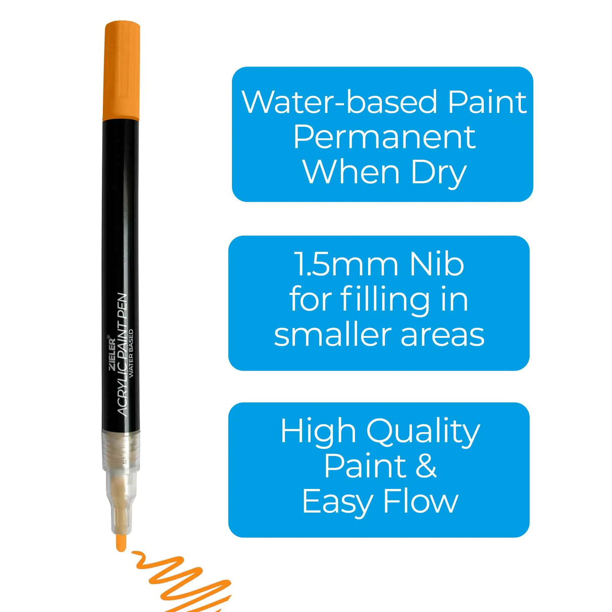 Zieler 12 Paint Marker Pens 1.5mm with A4 Black Paper Pad Set