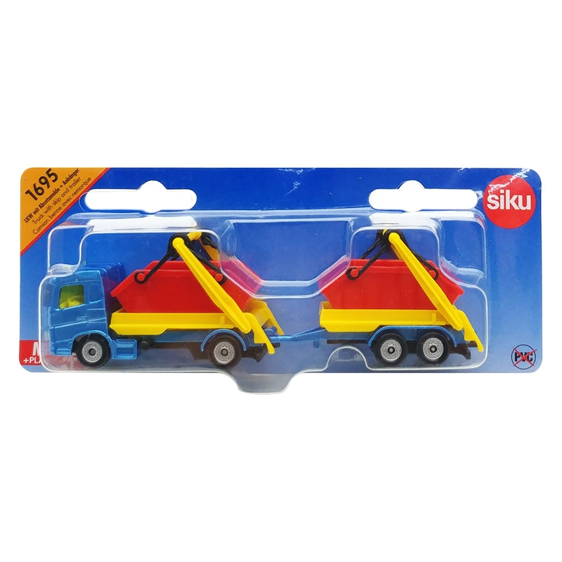 Siku Truck With Skip And Trailer