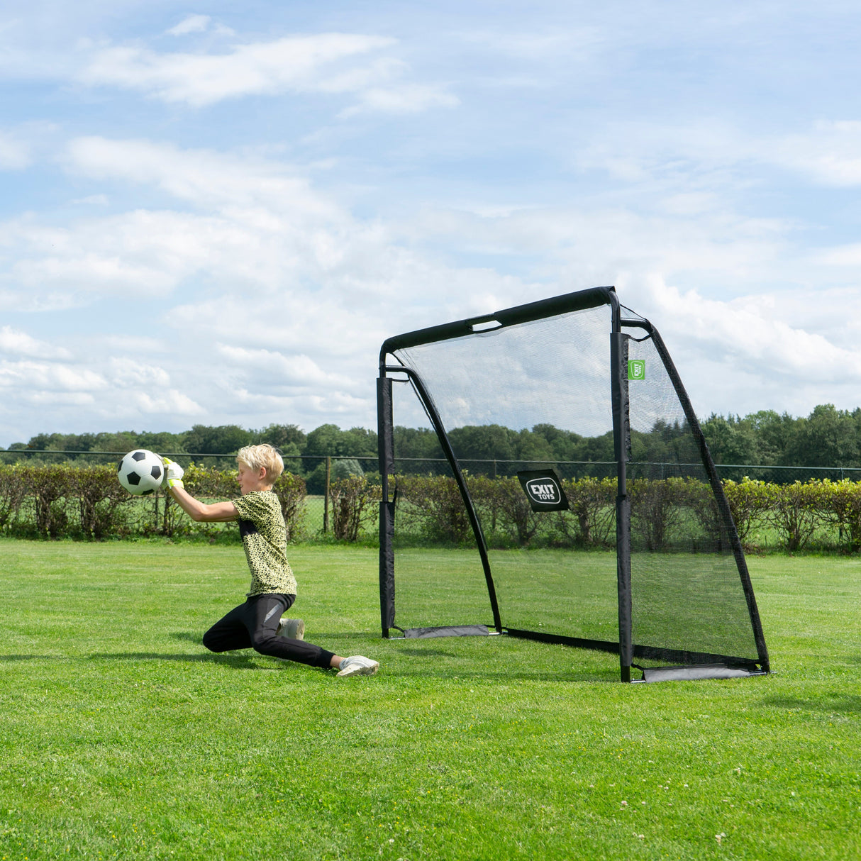 EXIT Coppa Steel Football Goal 220x170cm - Black