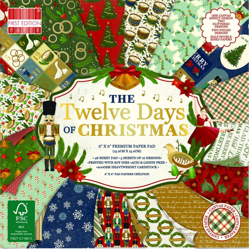 First Edition 6x6 Paper Pad - 12 Days of Christmas