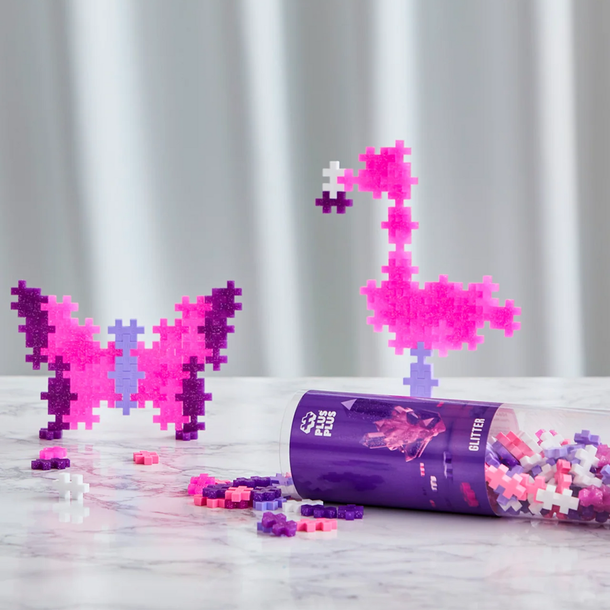 Plus-Plus 240 Piece Tube - Glitter Color Mix