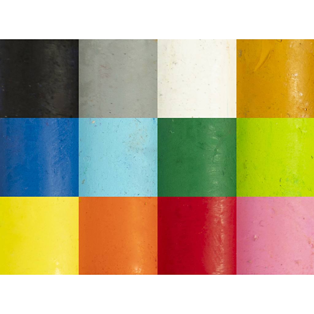 Oil Pastels L:7cm Thickness 11mm - Standard Colours (12 Pack)
