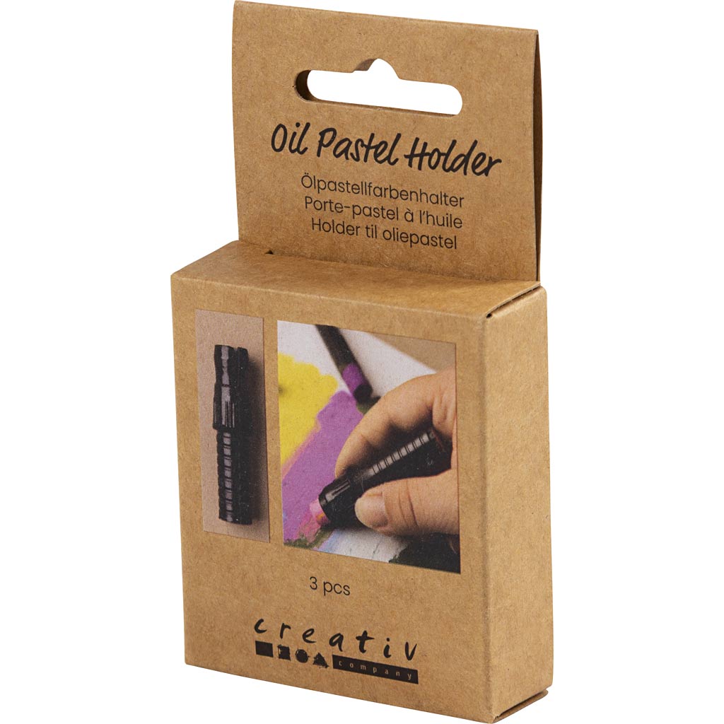 Oil Pastel Holder L:6.2cm D:1 cm - Black (3 Pack)