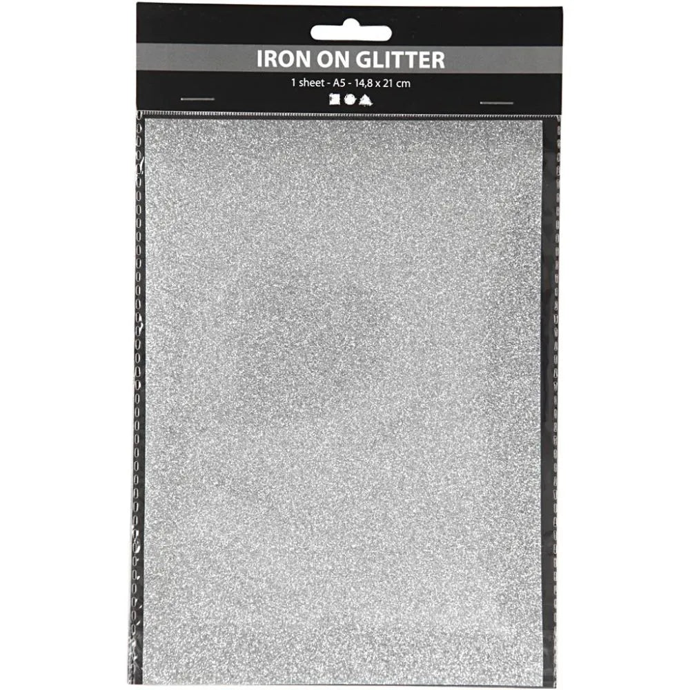Iron on foil, A5 14.8x21 cm, 1 sheet, silver