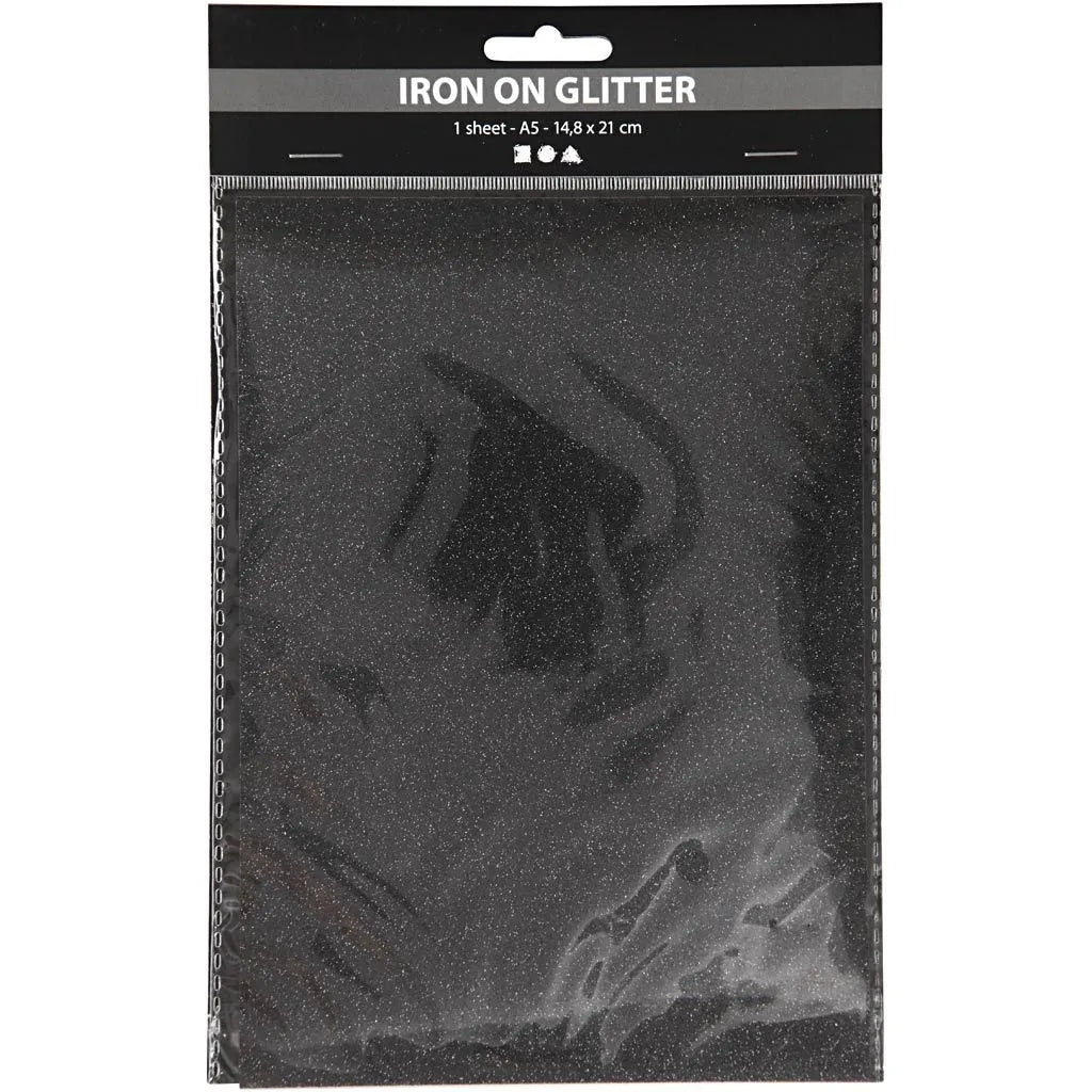 Iron on foil, A5 14.8x21 cm, 1 sheet, black