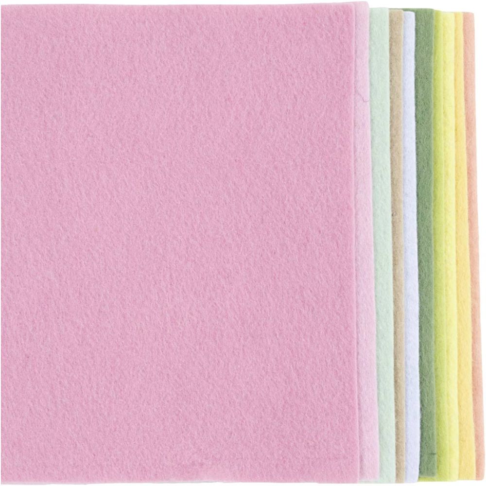 Craft Felt A4 210x297mm - Pastel Colours (10 Pack)