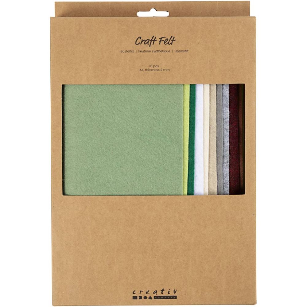 Craft Felt A4 210x297mm - Natural Colours (10 Pack)