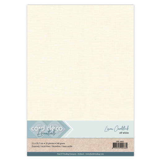Linen Cardstock A4 - Off White (10 Sheets)