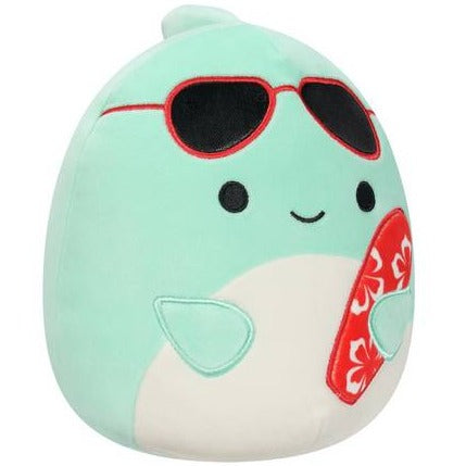 Squishmallows 7.5 Inch Perry Teal Dolphin with Sunglasses
