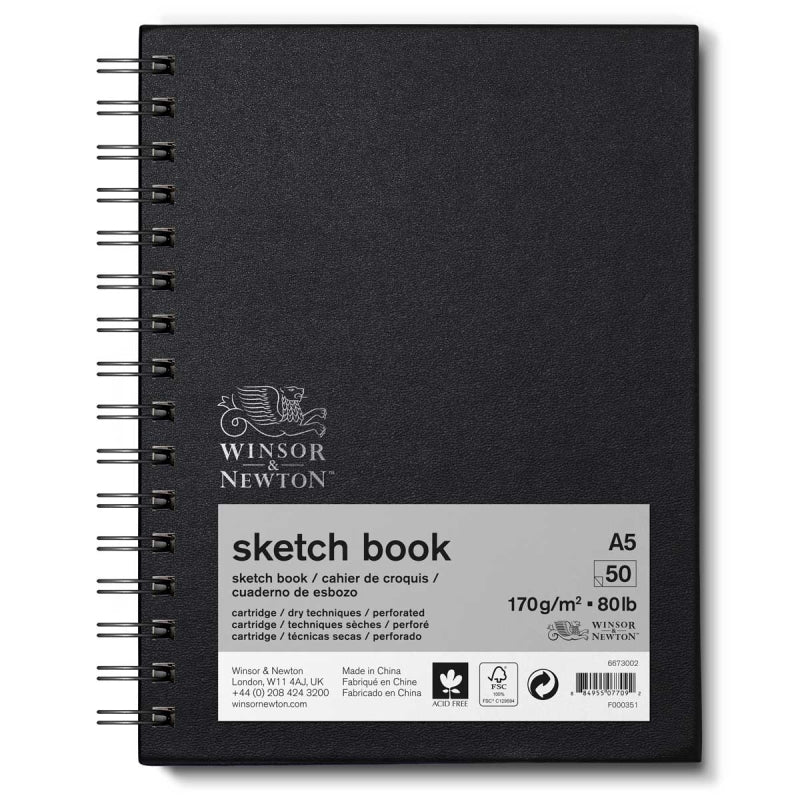Winsor & Newton Hardback Sketch Book 170gsm - A5 Spiral