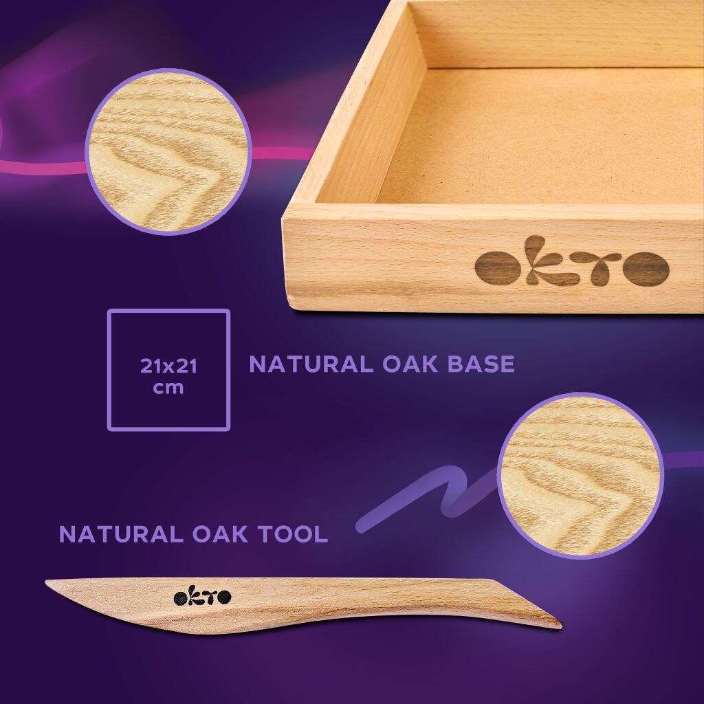 OKTO Wood & Sensory Art DIY Kit - Succulents: Passion