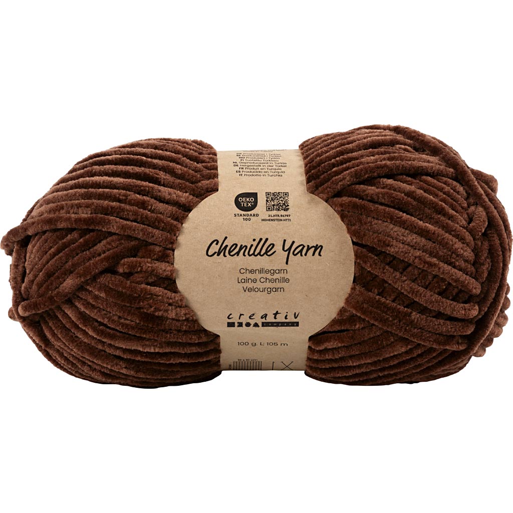 Velour Yarn L: 105m Needle 5-6 Brown 100g