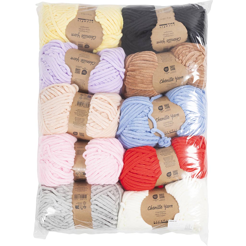 Velour Yarn L: 10x105m Needle 5-6 - Assorted Colours