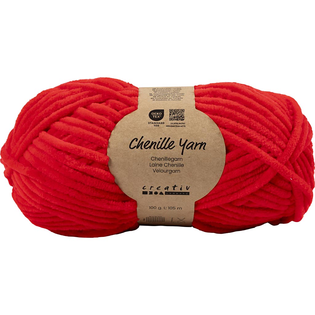 Velour Yarn L: 105m Needle 5-6 100g - Red