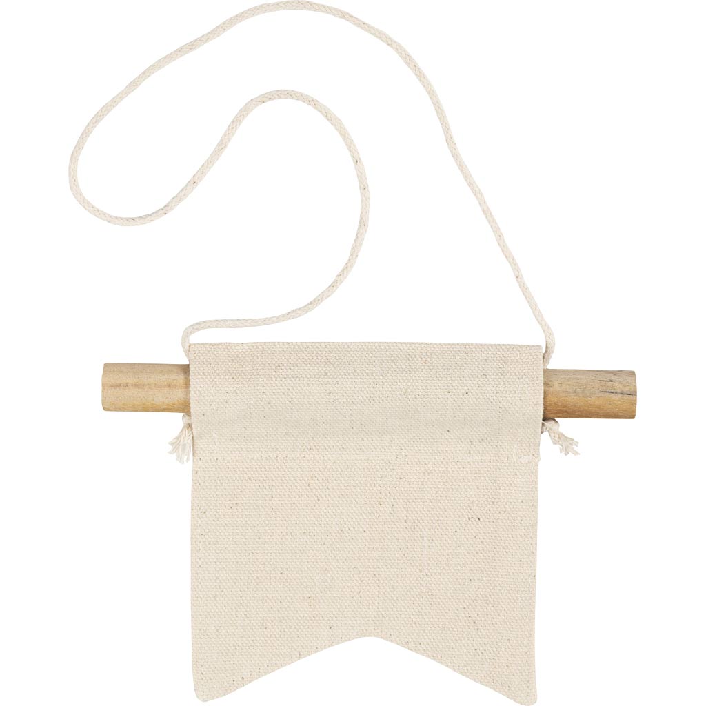 Small Wall Banner - Swallowtail Shape H:12cm W:105 300g - Light Natural (2 Pack)