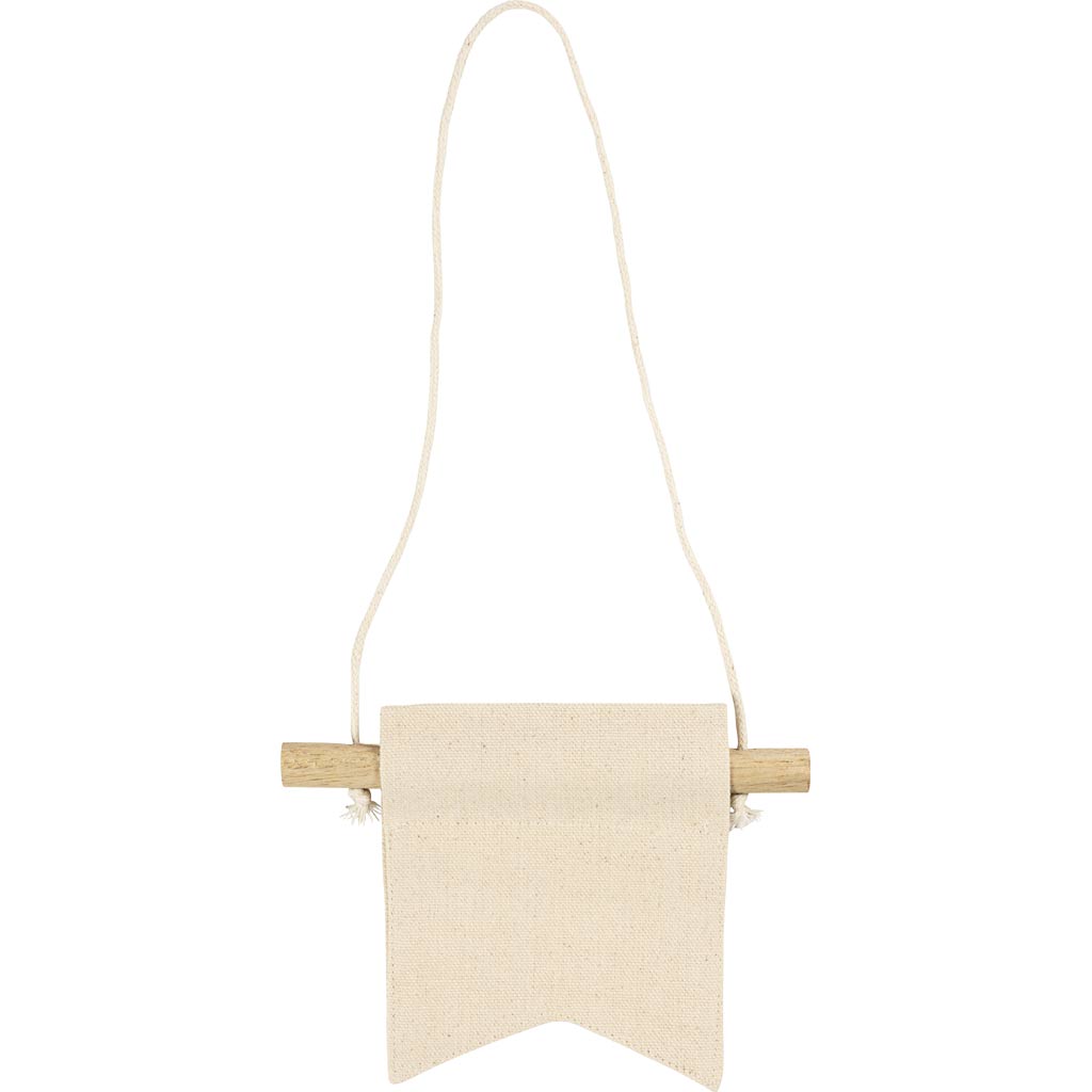 Small Wall Banner - Swallowtail Shape H:12cm W:105 300g - Light Natural (2 Pack)
