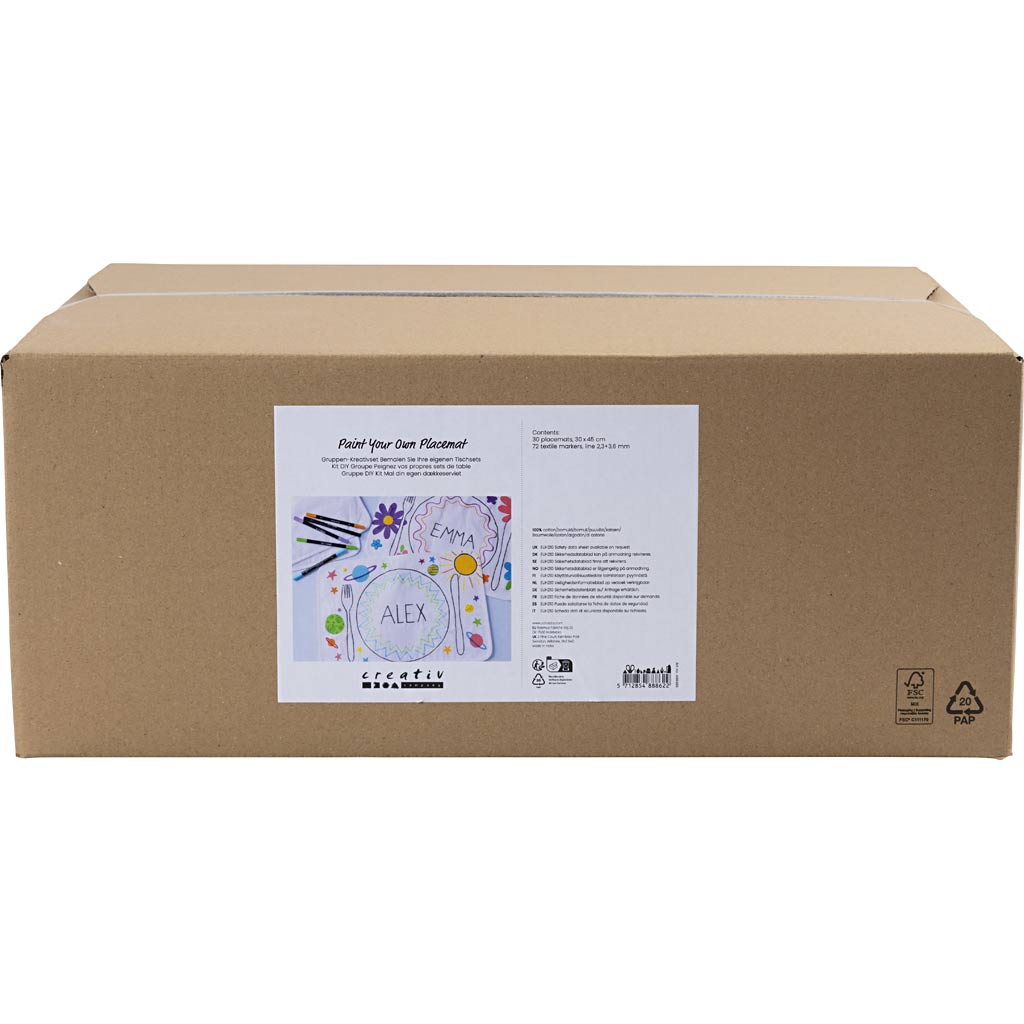 Group Craft Kit - Paint Your Own Placemats (30 Pieces)