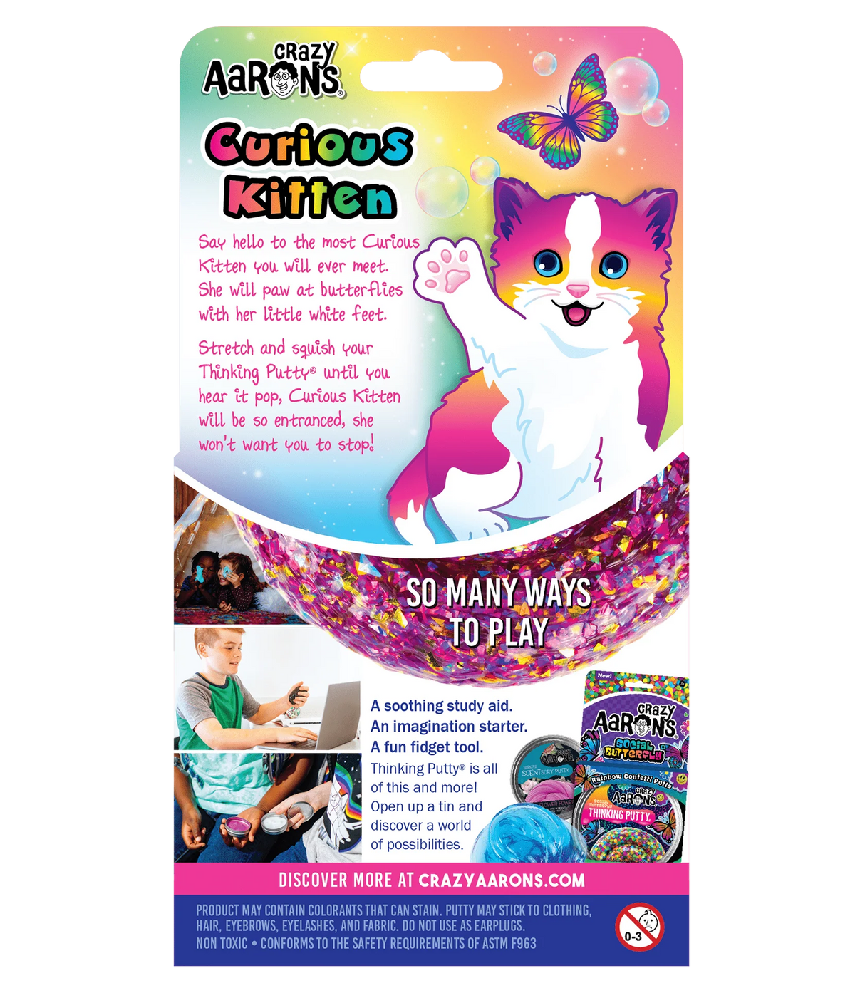 Crazy Aarons Thinking Putty Pets Curious Kitten
