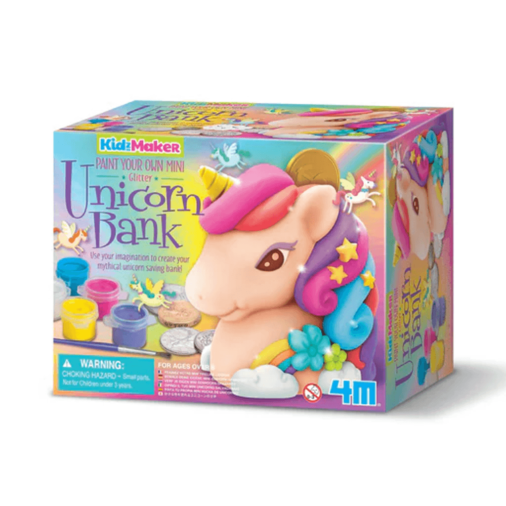 KidzMaker Kit - Paint Your Own Mini Glitter Unicorn Bank