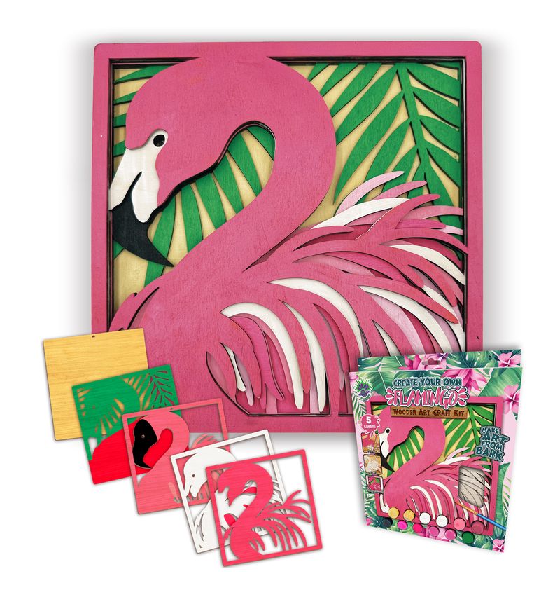 Splat Planet Wood Art Kit - Flamingo