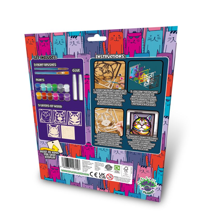 Splat Planet Wood Art Kit - Cat