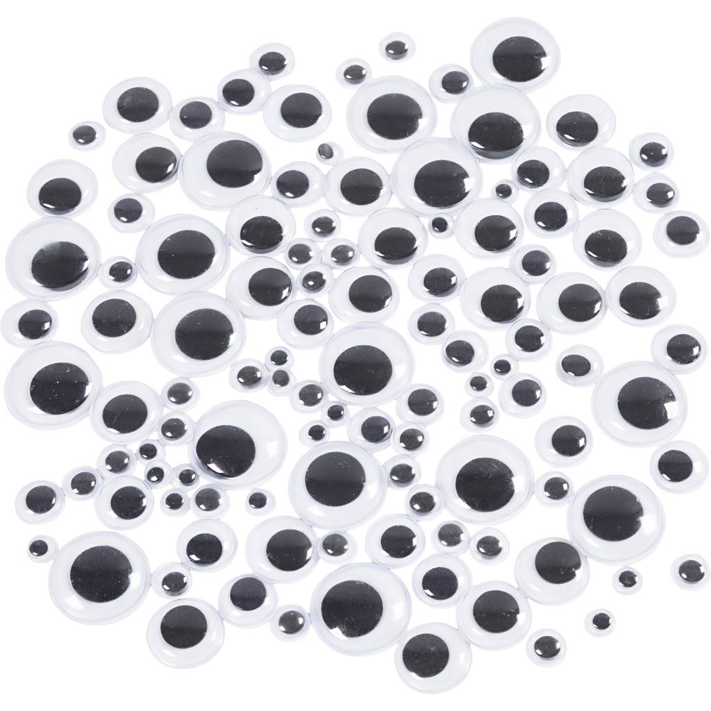 Wiggly Eyes self-adhesive Dia. 6-20mm (1000 Pieces)
