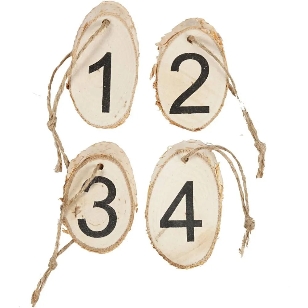 Wooden Discs with Advent Numbers (4 Pack)