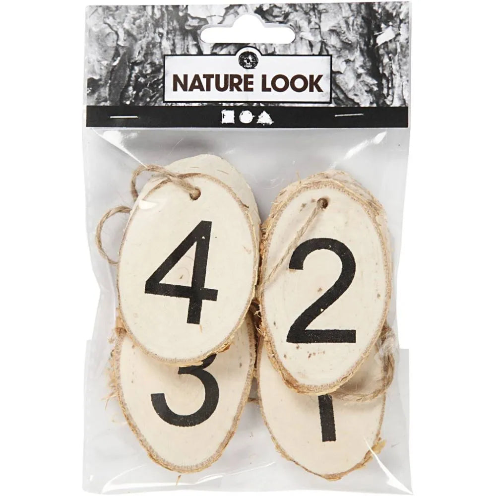 Wooden Discs with Advent Numbers (4 Pack)