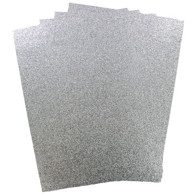 Dovecraft A4 Premium Glitter Card 300gsm - Silver (10 Sheets)
