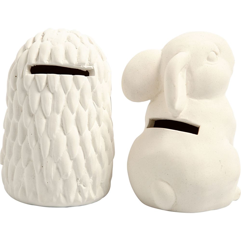 Animal Saving Banks - Hedgehog & Hare in White (1 Pack)