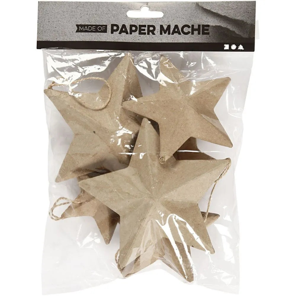 Stars papier-mâché (6 pcs)