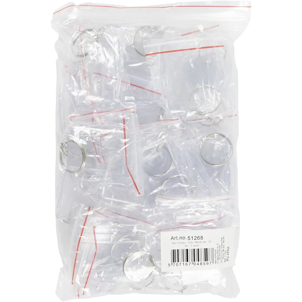 Key Rings, size 40x50 mm, 25 pc / 1 pack