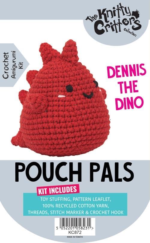 Knitty Critters Pouch Pals Crochet Kit - Dennis the Dino