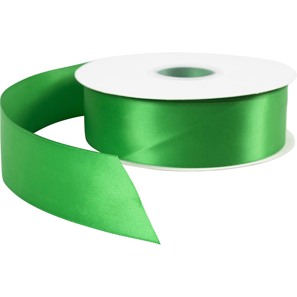 Satin Ribbon W: 38mm 50m Roll - Green