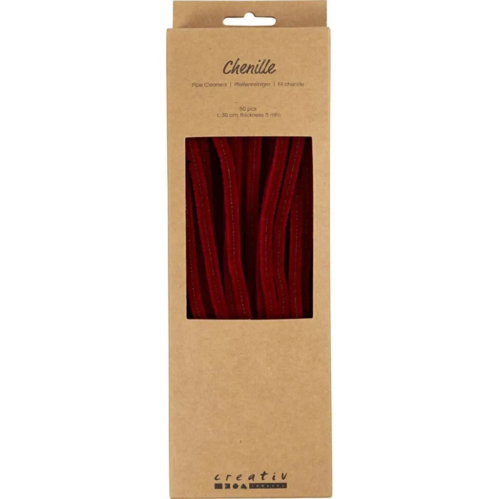 Chenille 30cm - Dark Red (50 Pieces)