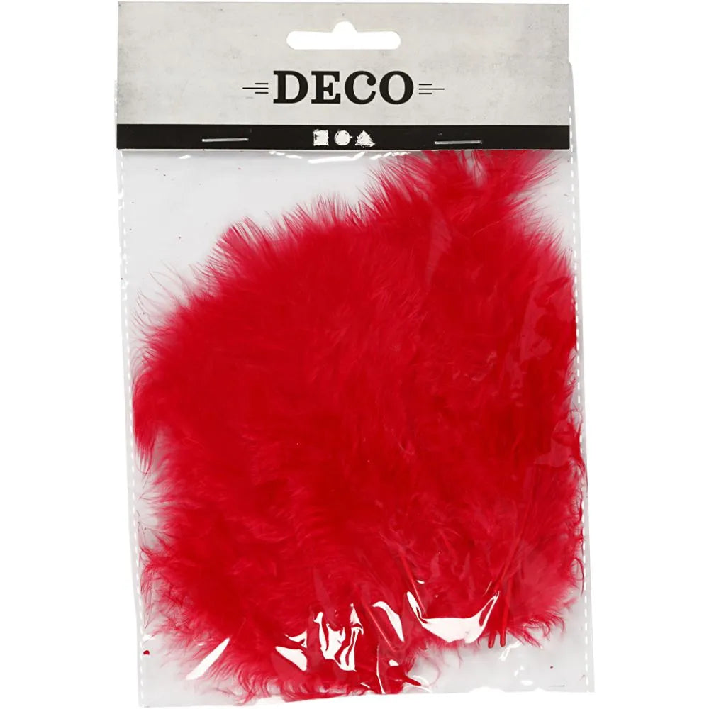 Decorative Down Feathers - Red 5-12 cm (15 Pack)