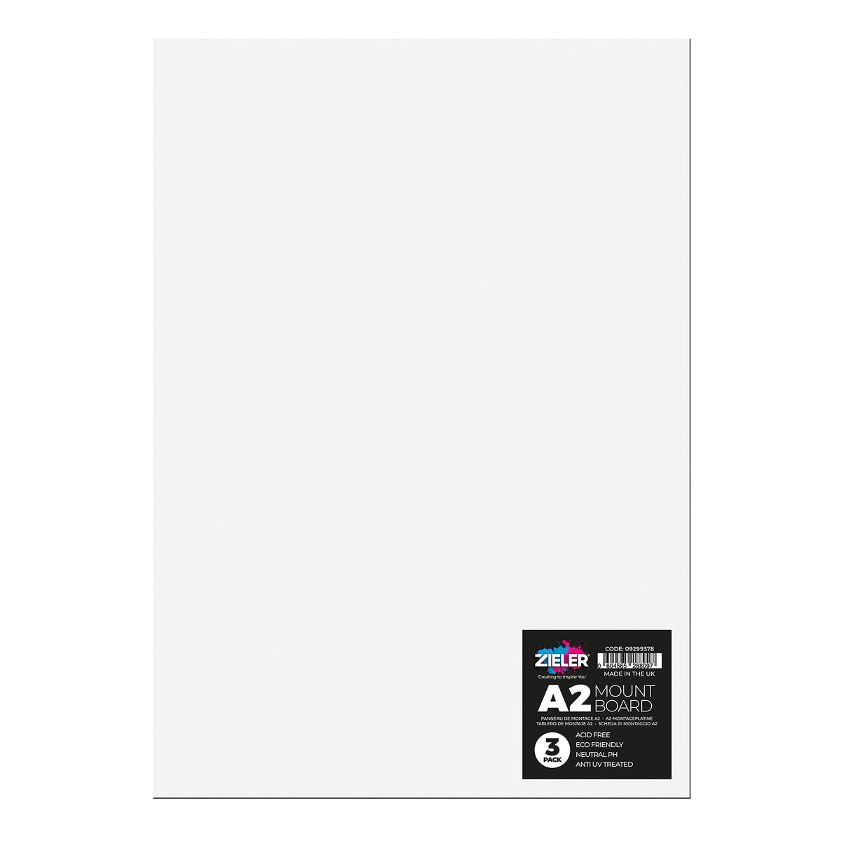 Zieler Mountboard 1.4mm A2 White (3 Sheets)