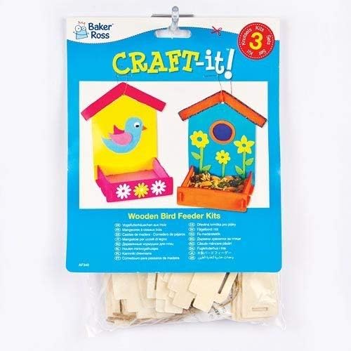 Wooden Bird Feeder Kits (Pack of 3)