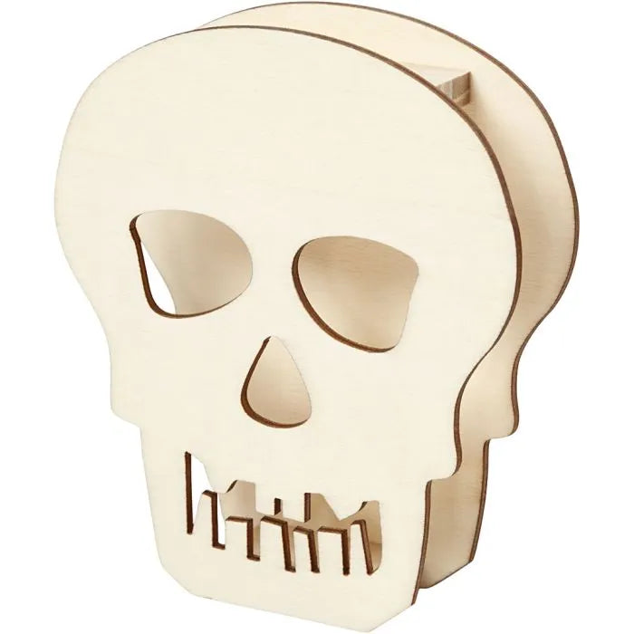 Wooden Skull 13.5cm (1 Piece)