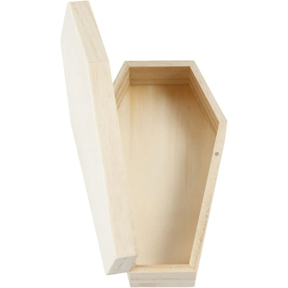 Wooden Coffin with Magnetic Lock