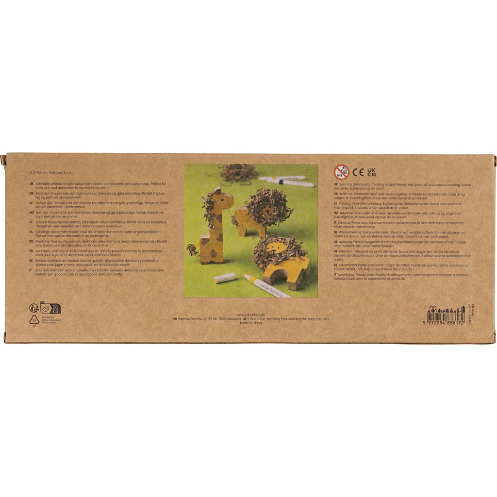 Wooden Animals - Safari H:3-145cm Thickness 2cm (10 Pack)