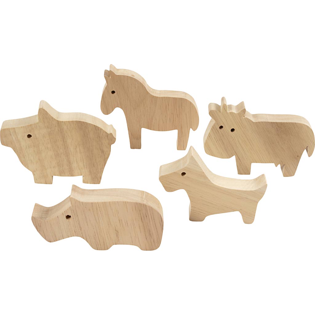 Wooden Animals - Farm H:45-87cm Thickness 2cm (10 Pack)