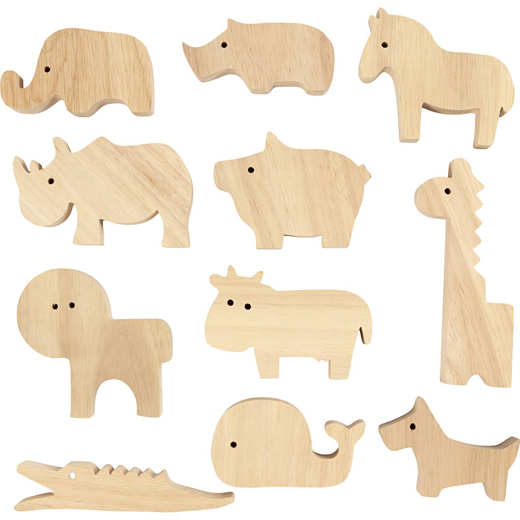 Wooden Animals - Farm and Safari 3-145cm (44 Pack)